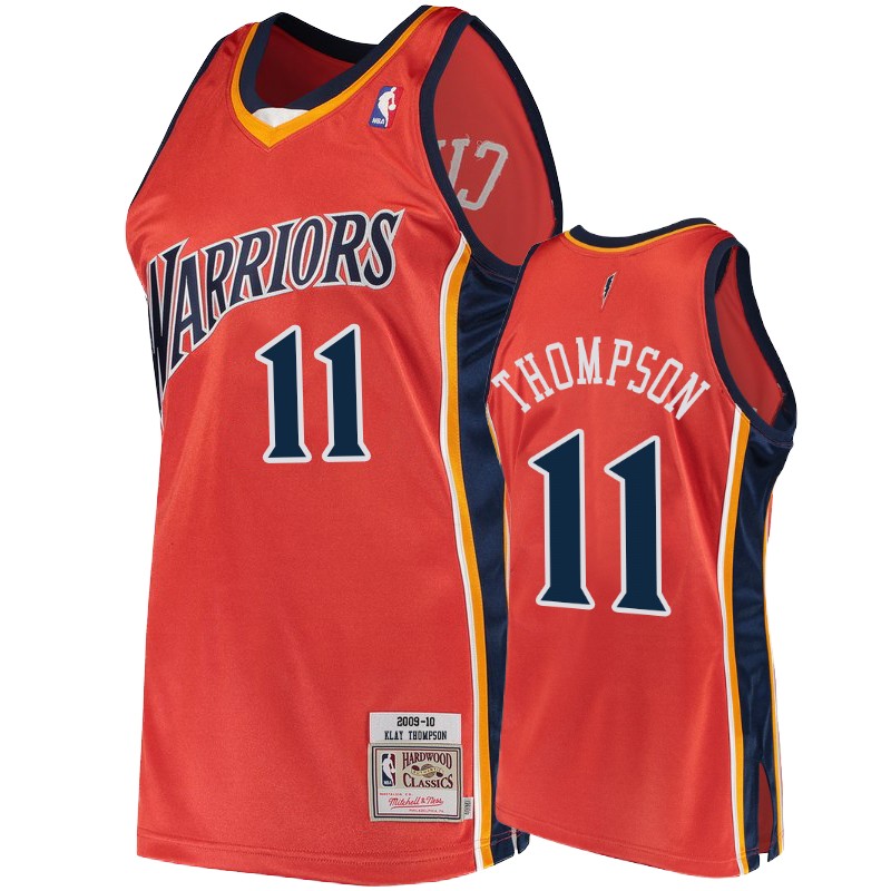 Golden State Warriors #11 Klay Thompson Orange 2009-10 Hardwood Classics Jersey