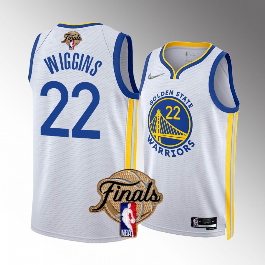 Golden State Warriors #22 Andrew Wiggins 2022 NBA Finals White Jersey Diamond Badge