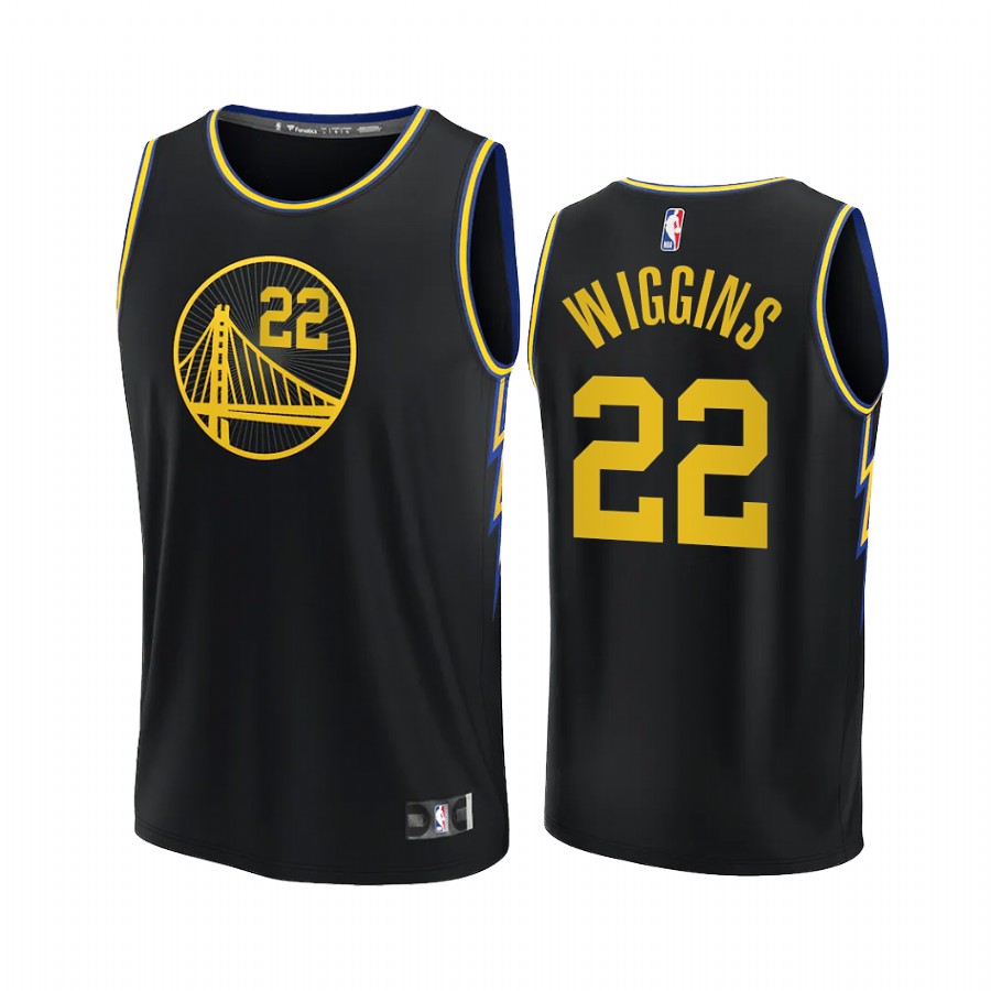 Golden State Warriors #22 Andrew Wiggins Jersey 2021-22 NBA75th City Edition Black