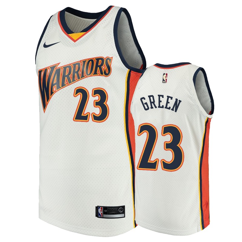 Golden State Warriors #23 Draymond Green White Throwback Men's Jersey