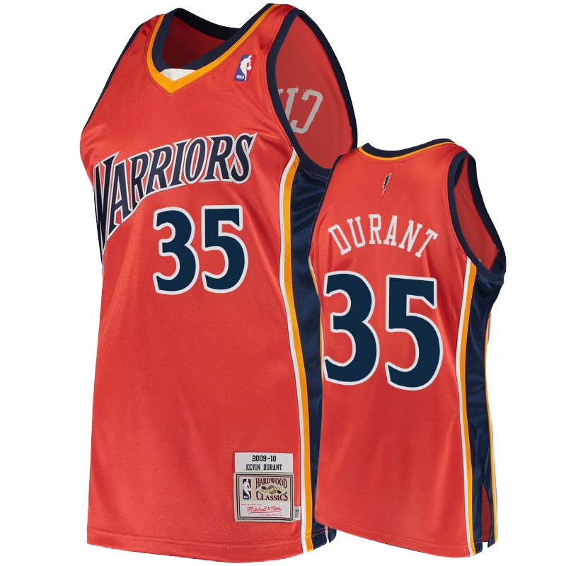Golden State Warriors #35 Kevin Durant Orange 2009-10 Hardwood Classics Jersey