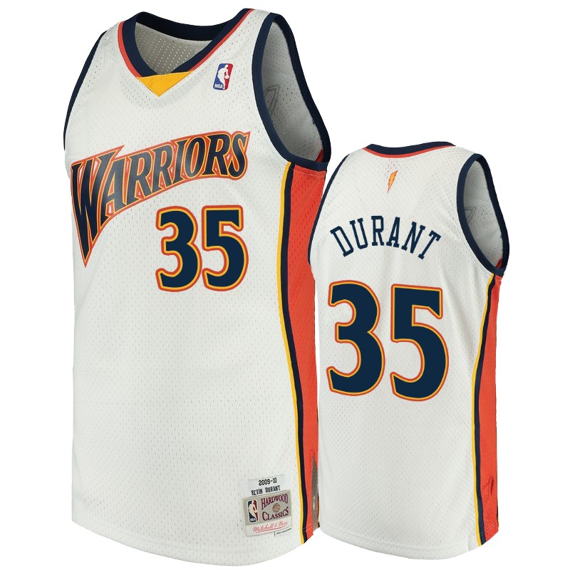 Golden State Warriors #35 Kevin Durant White 2009-10 Hardwood Classics Jersey