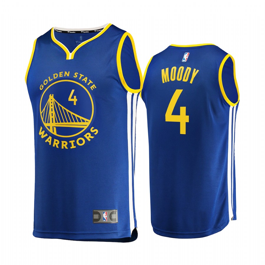 Golden State Warriors #4 Moses Moody Jersey 2021 NBA Draft 1st Round Pick No.2 Royal