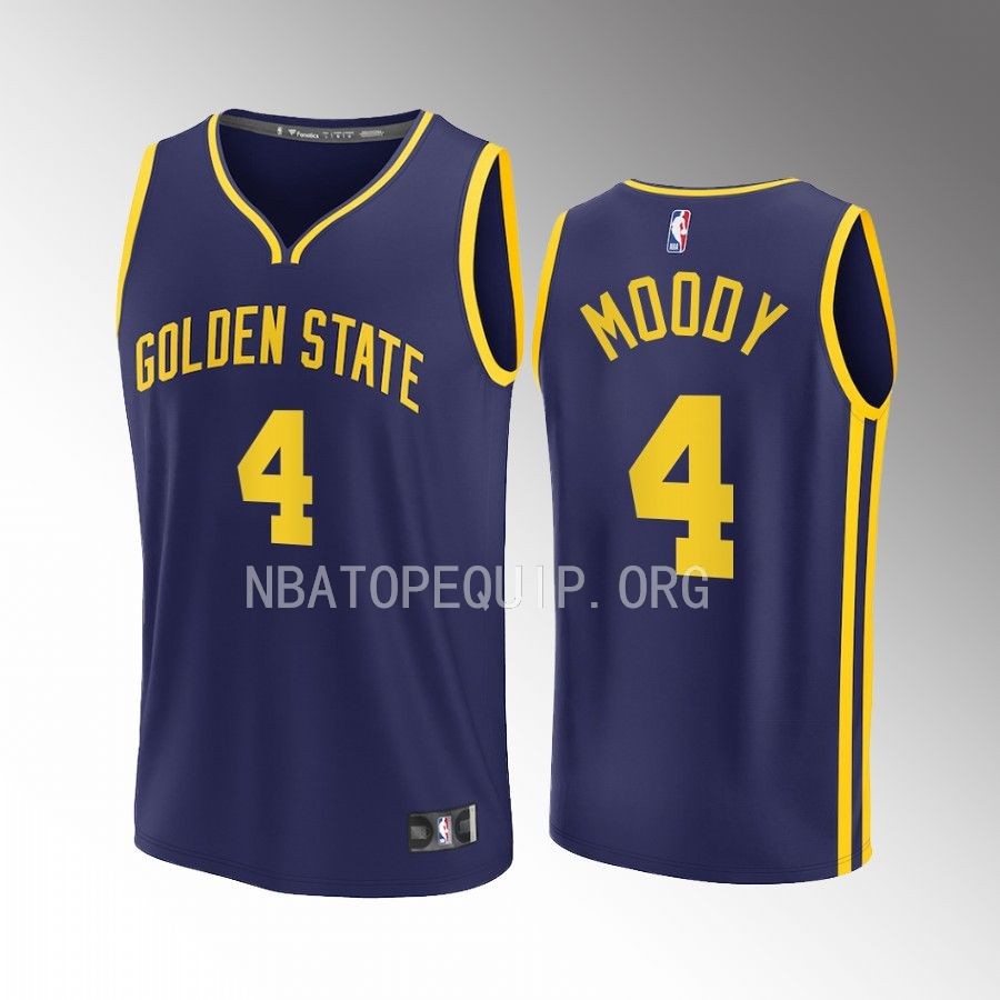 Golden State Warriors #4 Moses Moody Statement Edition Jersey 2022-23 Fast Break  Navy