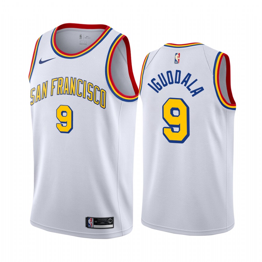 Golden State Warriors Andre Iguodala #9 White 2021 Hardwood Classics Jersey