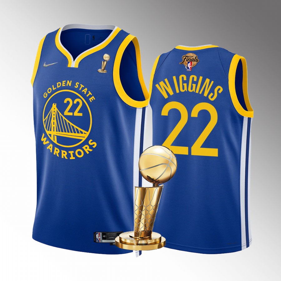 Golden State Warriors Andrew Wiggins 2022 NBA Finals Champions Jersey Royal #22 Icon
