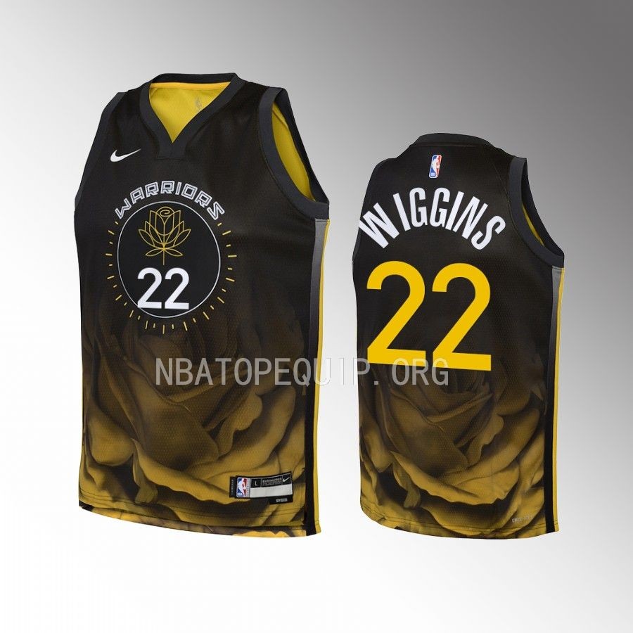 Golden State Warriors Andrew Wiggins City Edition Black Youth Jersey Swingman #22