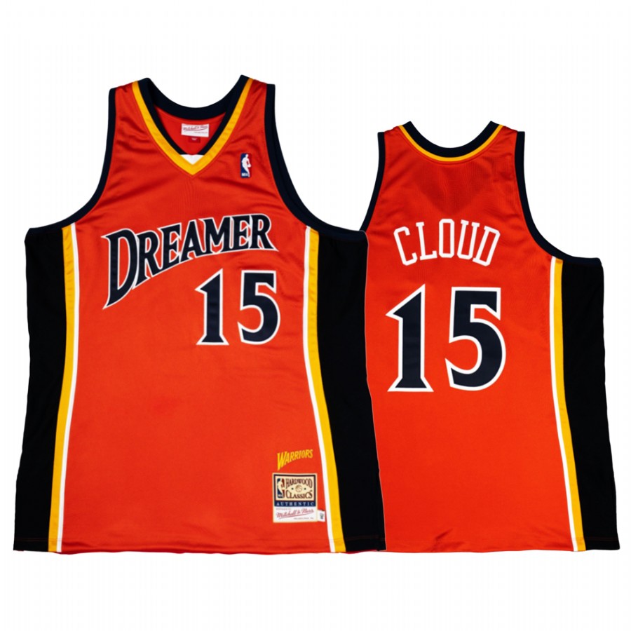 Golden State Warriors Cloud J.Cole Dreamer Orange Jersey #15 Throwback