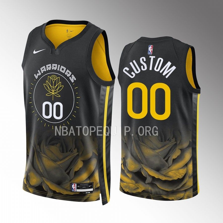 Golden State Warriors Custom 2022-23 City Edition Black #00 Jersey Swingman