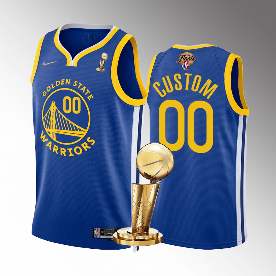 Golden State Warriors Custom 2022 NBA Finals Champions Jersey Royal #00 Icon