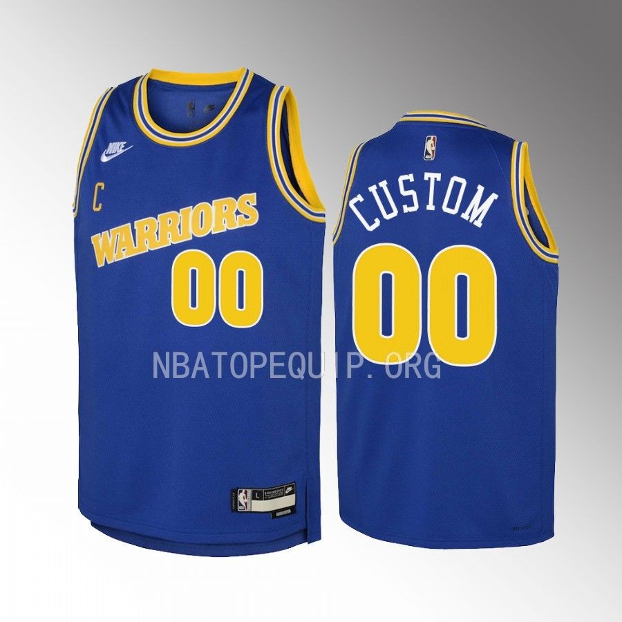 Golden State Warriors Custom Classic Edition Blue Youth Jersey Swingman #00