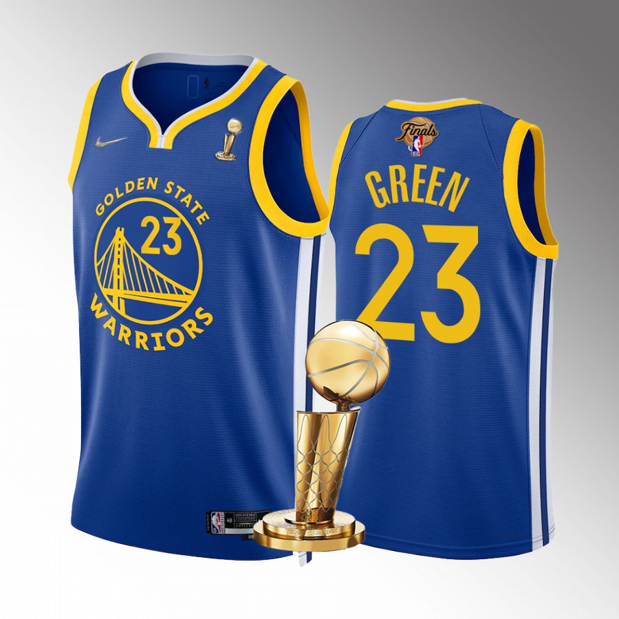 Golden State Warriors Draymond Green 2022 NBA Finals Champions Jersey Royal #23 Icon