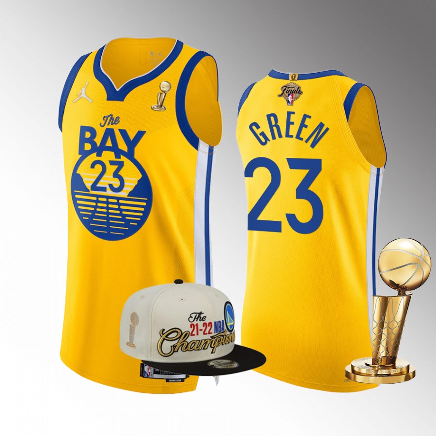 Golden State Warriors Draymond Green 7X NBA Finals Champs Jersey Gold #23 Set