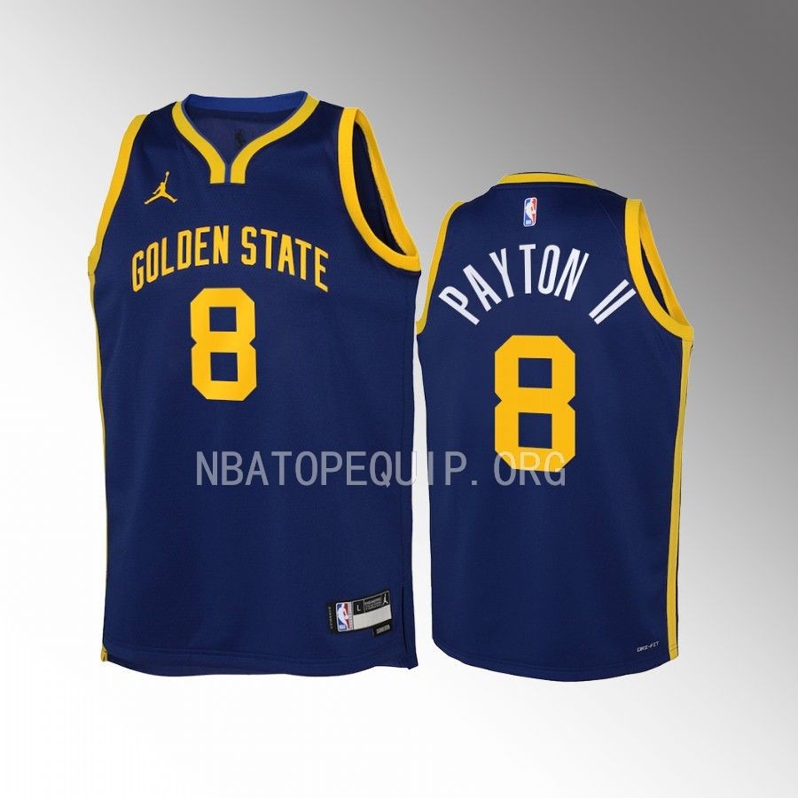 Golden State Warriors Gary Payton II Statement Edition Navy Youth Jersey Swingman #8