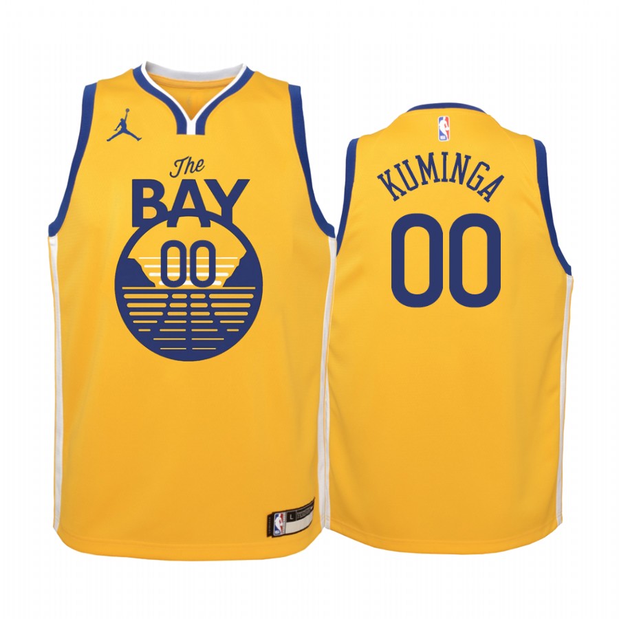 Golden State Warriors Jonathan Kuminga Statement Edition Gold Youth Jersey 2021 NBA Draft #00