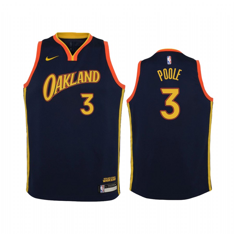Golden State Warriors Jordan Poole 2020-21 City Navy Youth Jersey #3