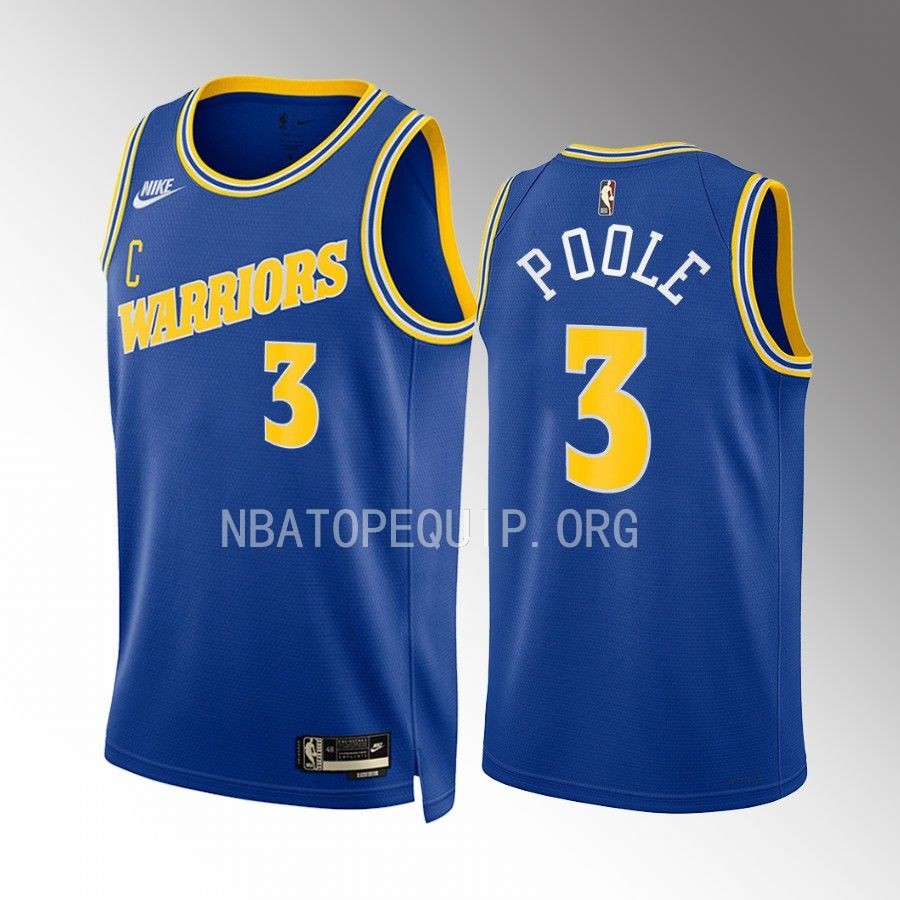 Golden State Warriors Jordan Poole 2022-23 Classic Edition Blue #3 Jersey Swingman