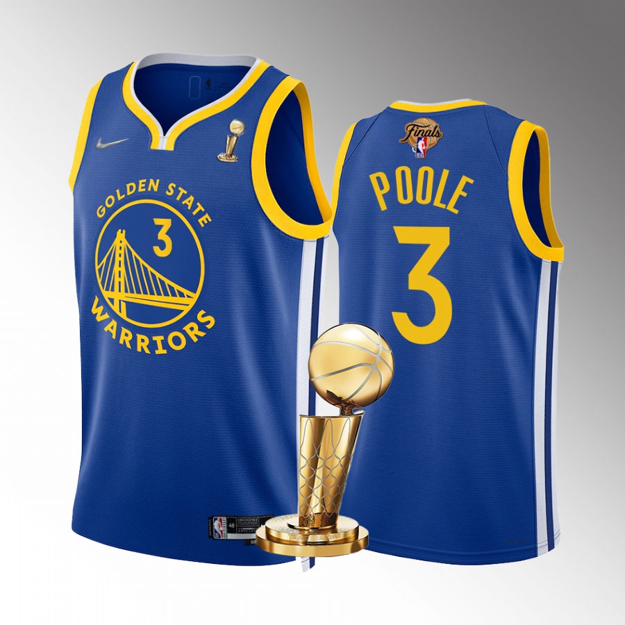 Golden State Warriors Jordan Poole 2022 NBA Finals Champions Jersey Royal #3 Icon