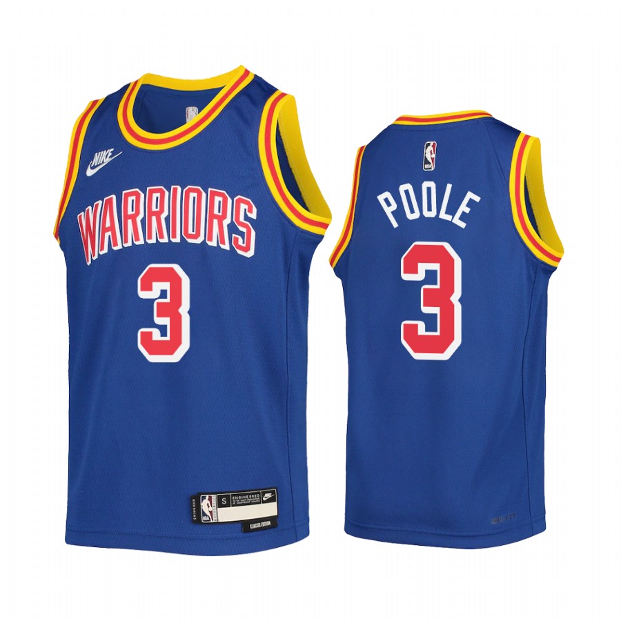 Golden State Warriors Jordan Poole Classic Edition Royal Youth Jersey NBA 75TH #3