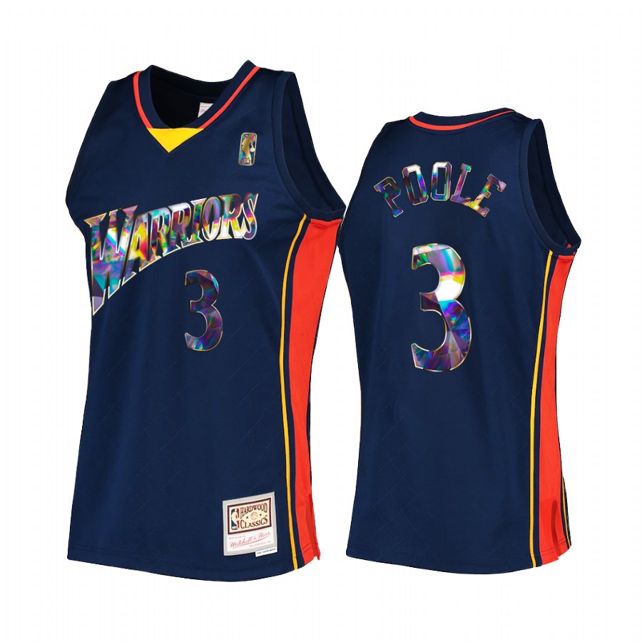 Golden State Warriors Jordan Poole NBA 75th Anniversary Diamond #3 Navy Hardwood Classics Jersey