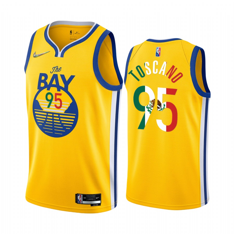 Golden State Warriors Juan Toscano-Anderson Gold Special Mexico Edition Jersey Statement