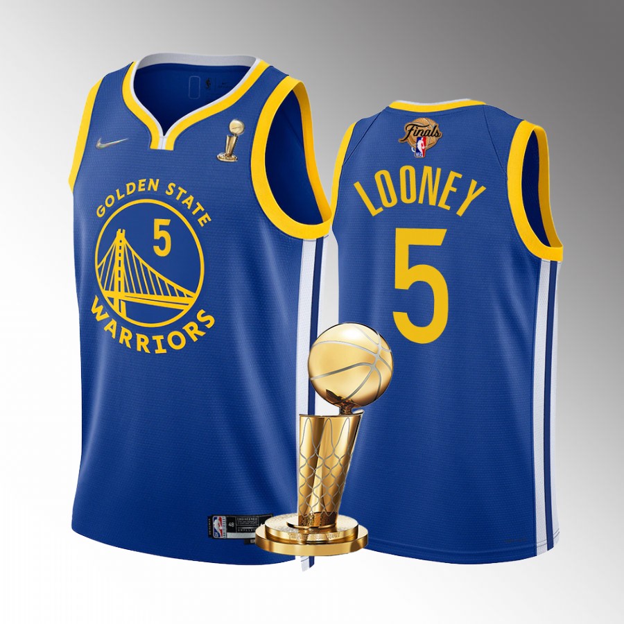 Golden State Warriors Kevon Looney 2022 NBA Finals Champions Jersey Royal #5 Icon