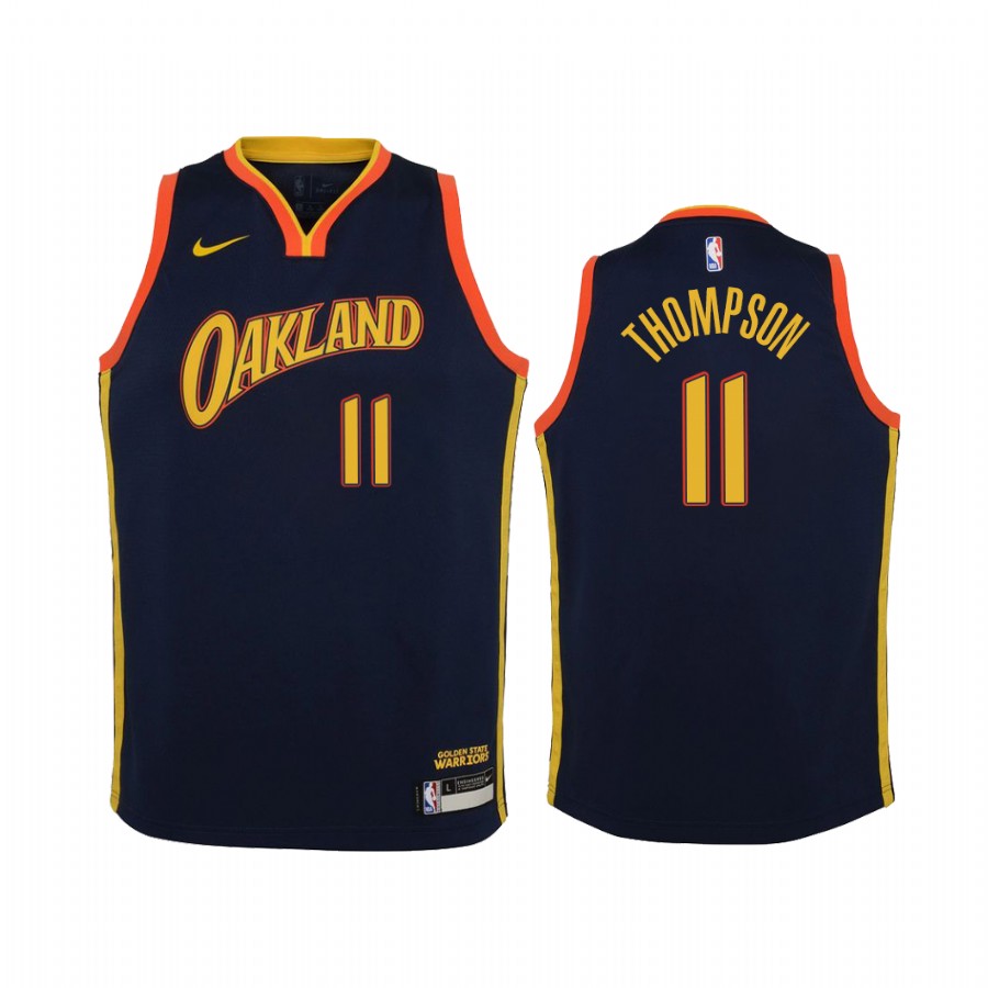 Golden State Warriors Klay Thompson 2020-21 City Navy Youth Jersey #11