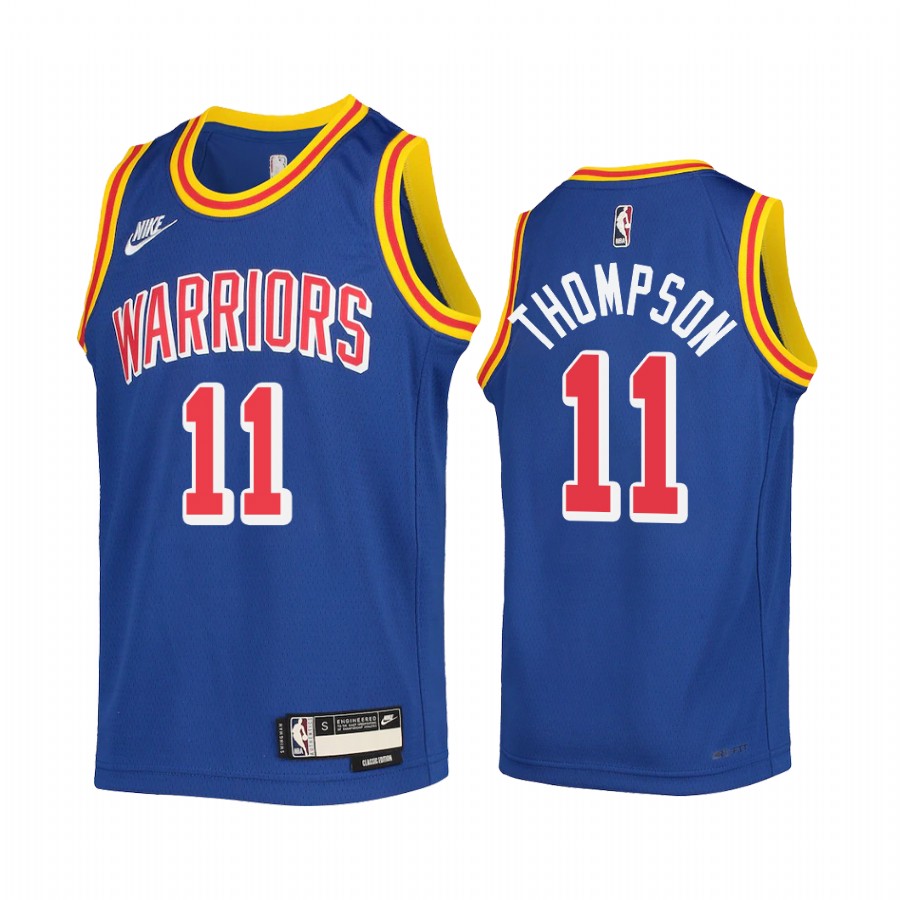 Golden State Warriors Klay Thompson Classic Edition Royal Youth Jersey NBA 75TH #11