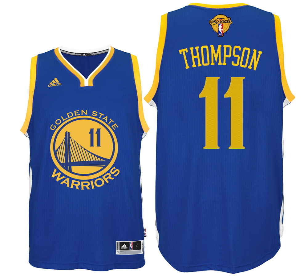 Golden State Warriors Klay Thompson Golden State Warriors #11 Road Blue 2017 NBA The Final Games Jersey