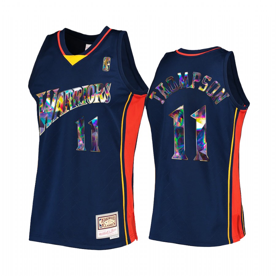 Golden State Warriors Klay Thompson NBA 75th Anniversary Diamond #11 Navy Hardwood Classics Jersey