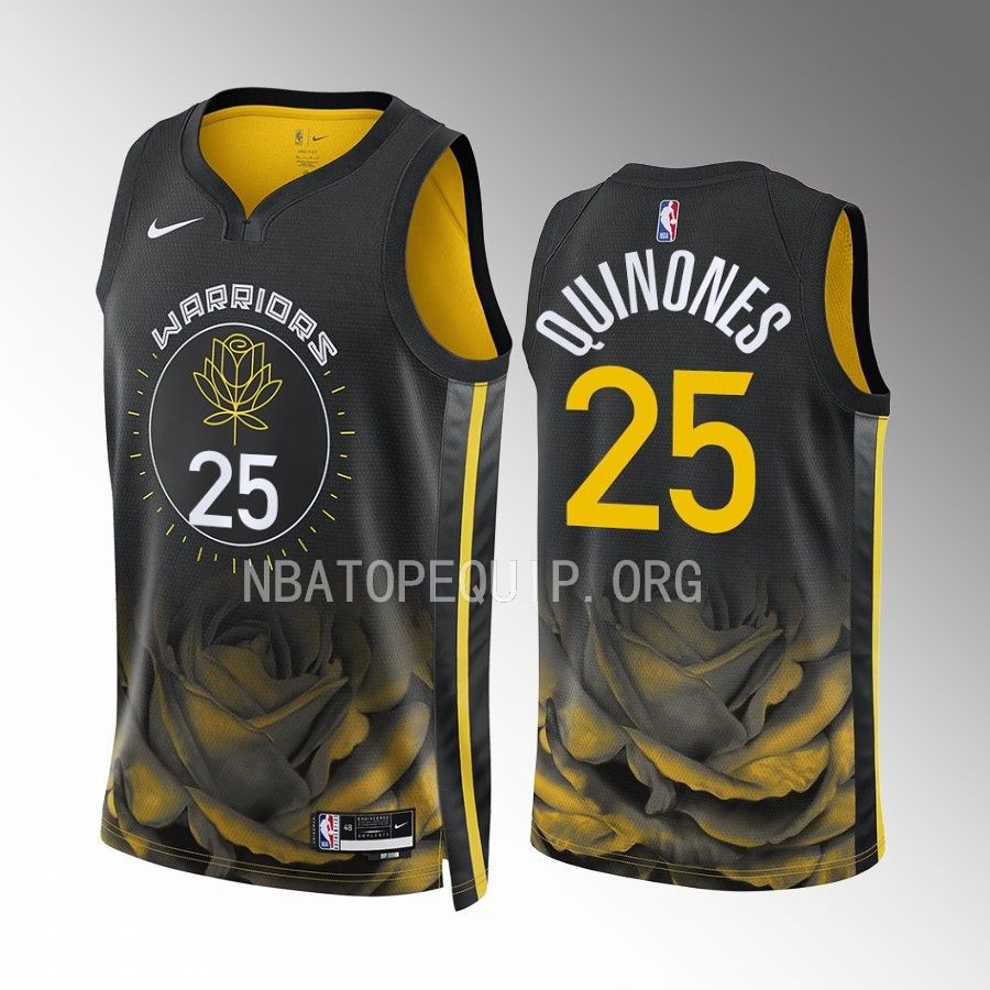 Golden State Warriors Lester Quinones 2022-23 City Edition Black #25 Jersey Swingman