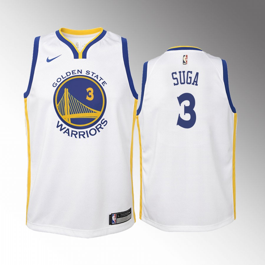Golden State Warriors Min Yoon-gi SUGA White Youth Jersey Association #3
