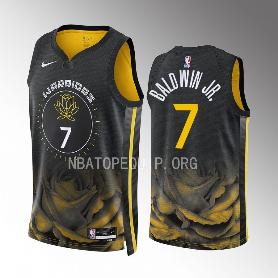 Golden State Warriors Patrick Baldwin Jr. 2022-23 City Edition Black #7 Jersey Swingman