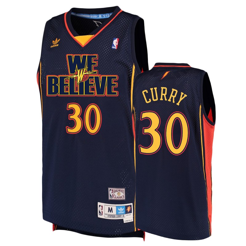 Golden State Warriors Stephen Curry Navy We Believe Swingman Hardwood Classics Men's Jersey