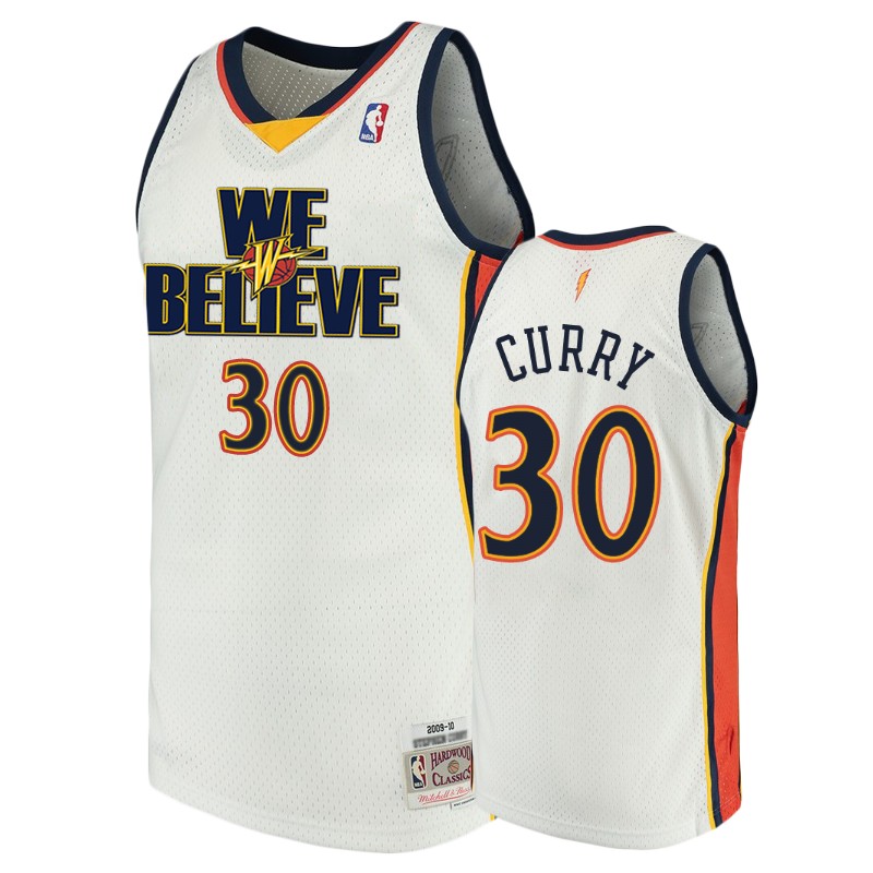 Golden State Warriors Stephen Curry White We Believe Swingman Hardwood Classics Men's Jersey