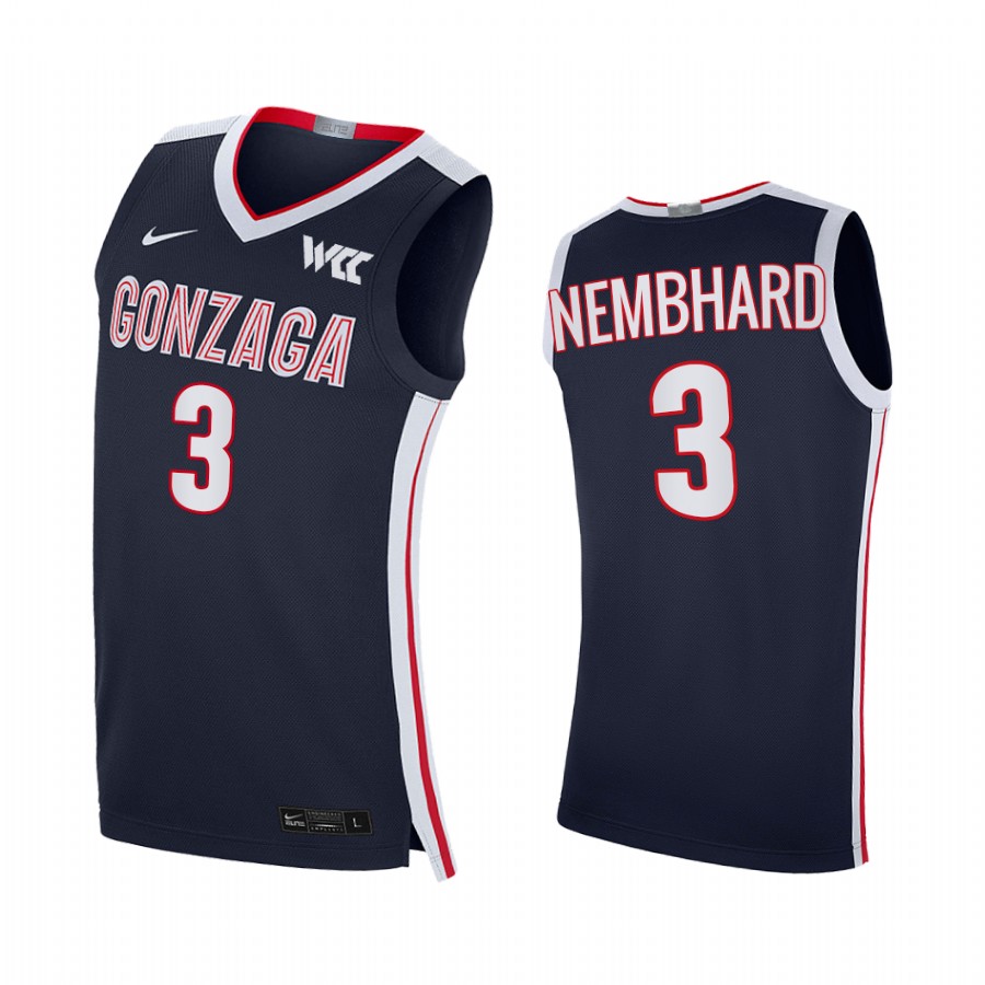 Gonzaga Bulldogs Andrew Nembhard Jersey 2021-22 College  Navy Elite Uniform