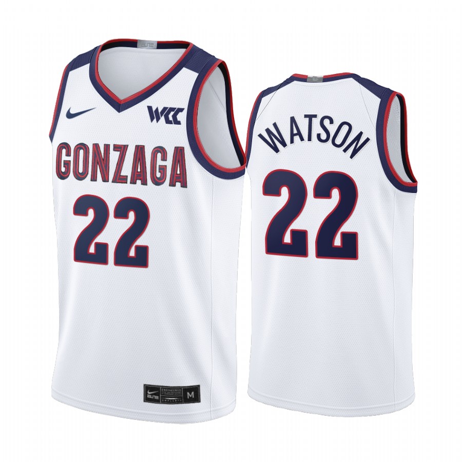 Gonzaga Bulldogs Anton Watson Jersey 2021-22 College  White Limited Uniform