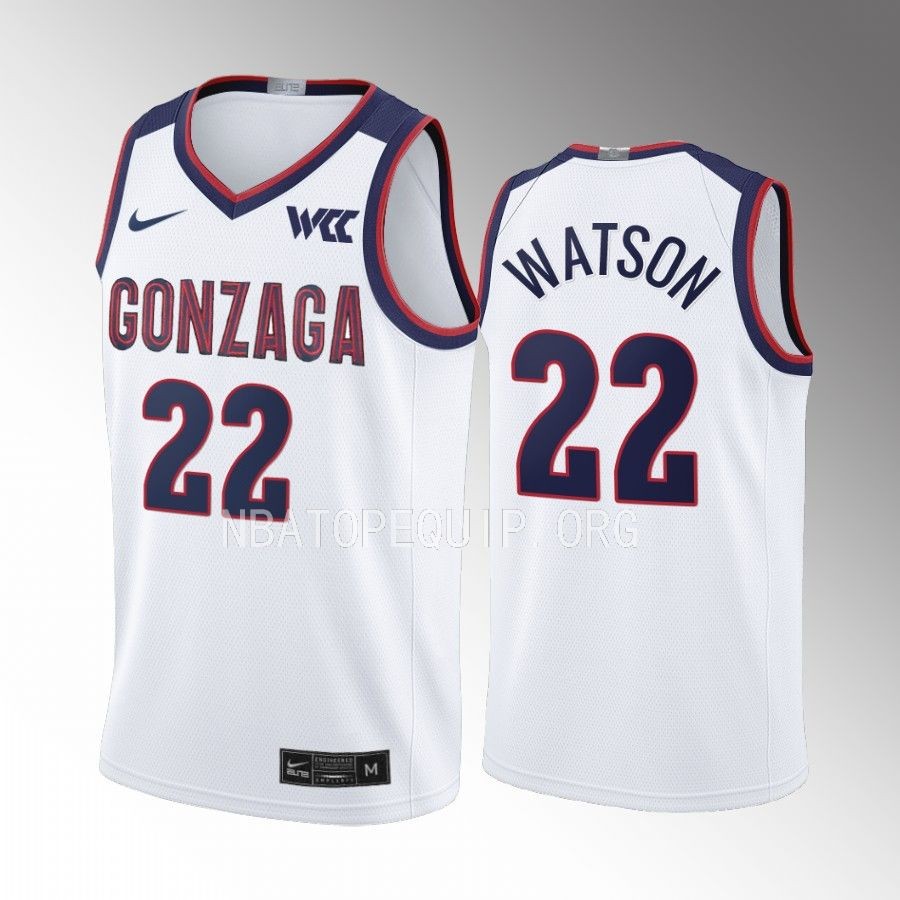 Gonzaga Bulldogs Anton Watson Jersey 2022-23 College  White Uniform