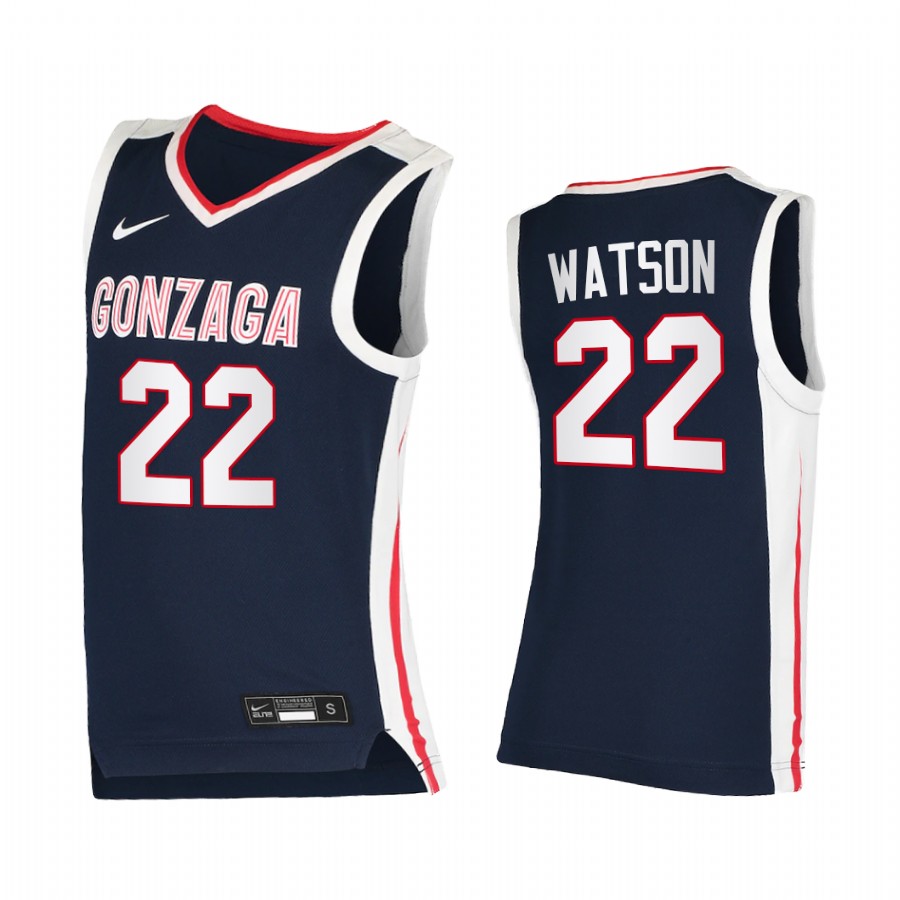 Gonzaga Bulldogs Anton Watson Navy Elite 2020-21 College  Jersey