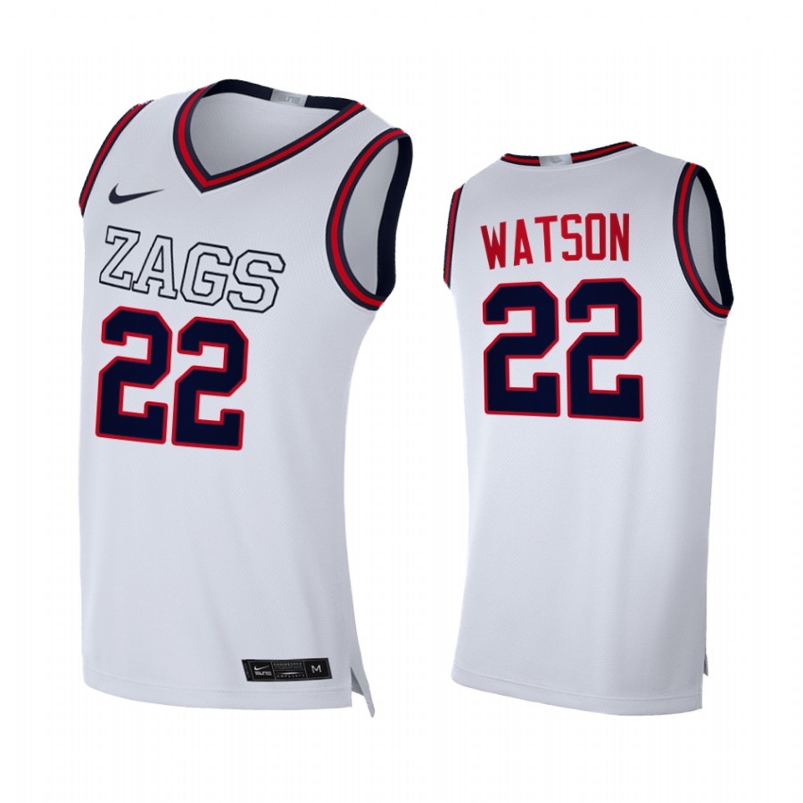 Gonzaga Bulldogs Anton Watson White  2020-21 College  Jersey