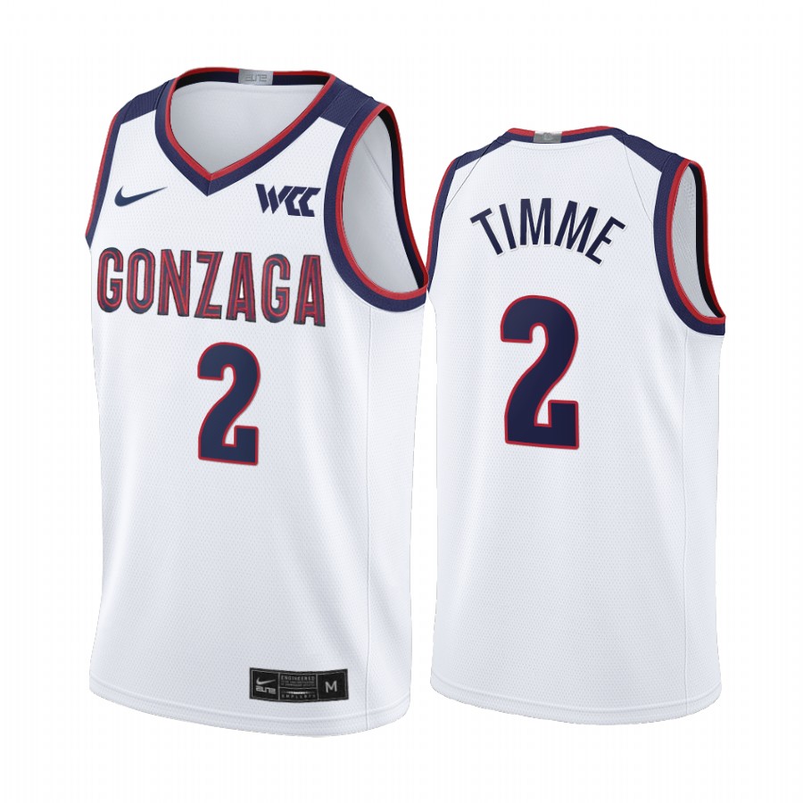 Gonzaga Bulldogs Drew Timme Jersey 2021-22 College  White Limited Uniform
