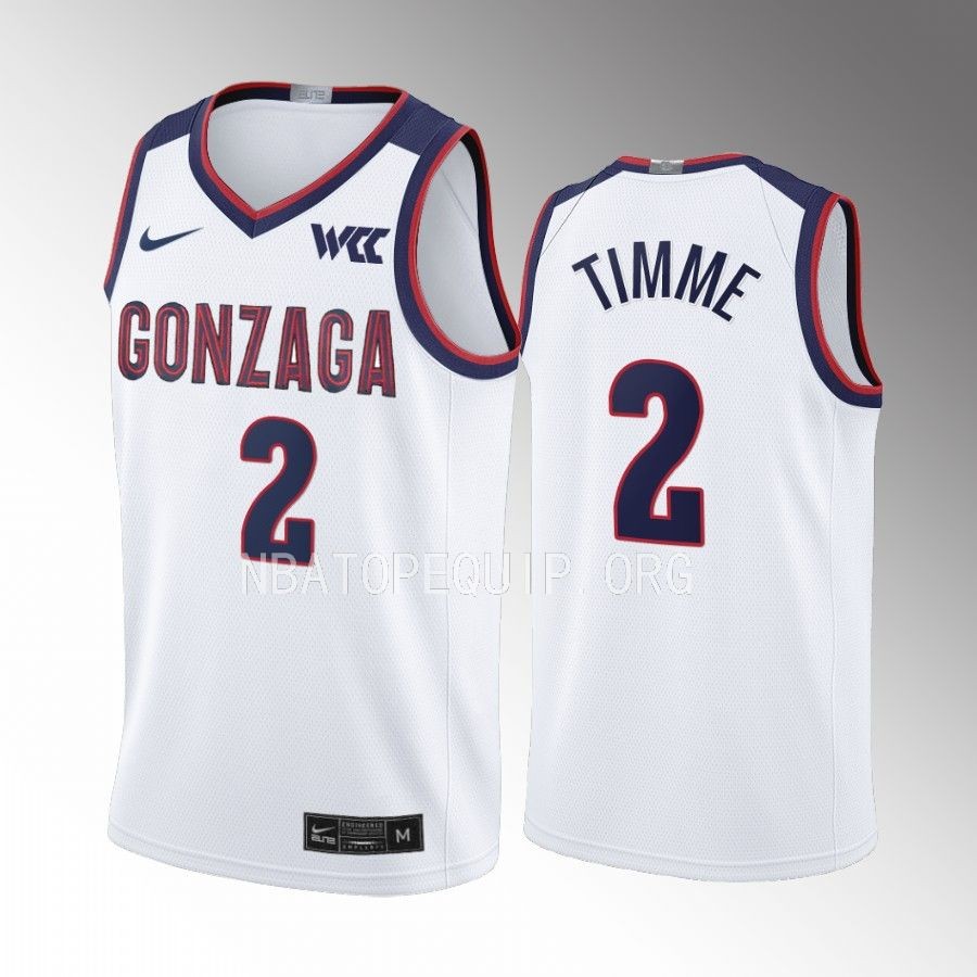 Gonzaga Bulldogs Drew Timme Jersey 2022-23 College  White Uniform