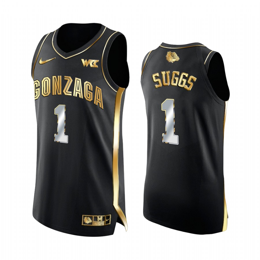 Gonzaga Bulldogs Jalen Suggs 2021 March Madness Jersey Black Golden