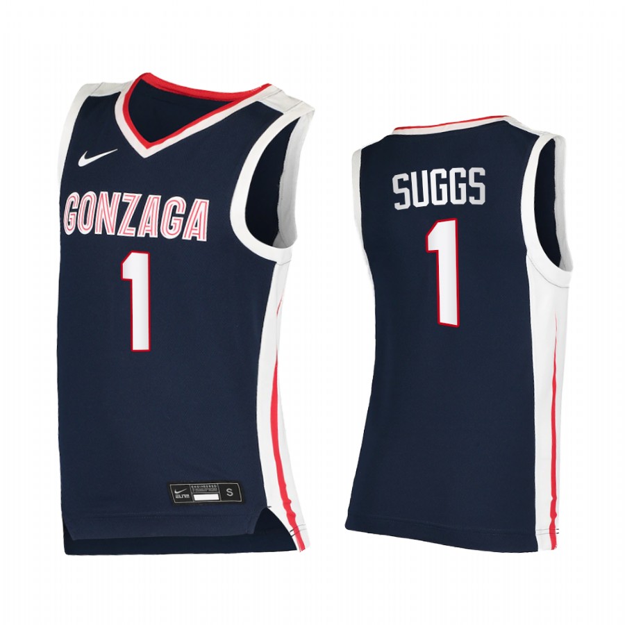 Gonzaga Bulldogs Jalen Suggs Navy Elite 2020-21 College  Jersey
