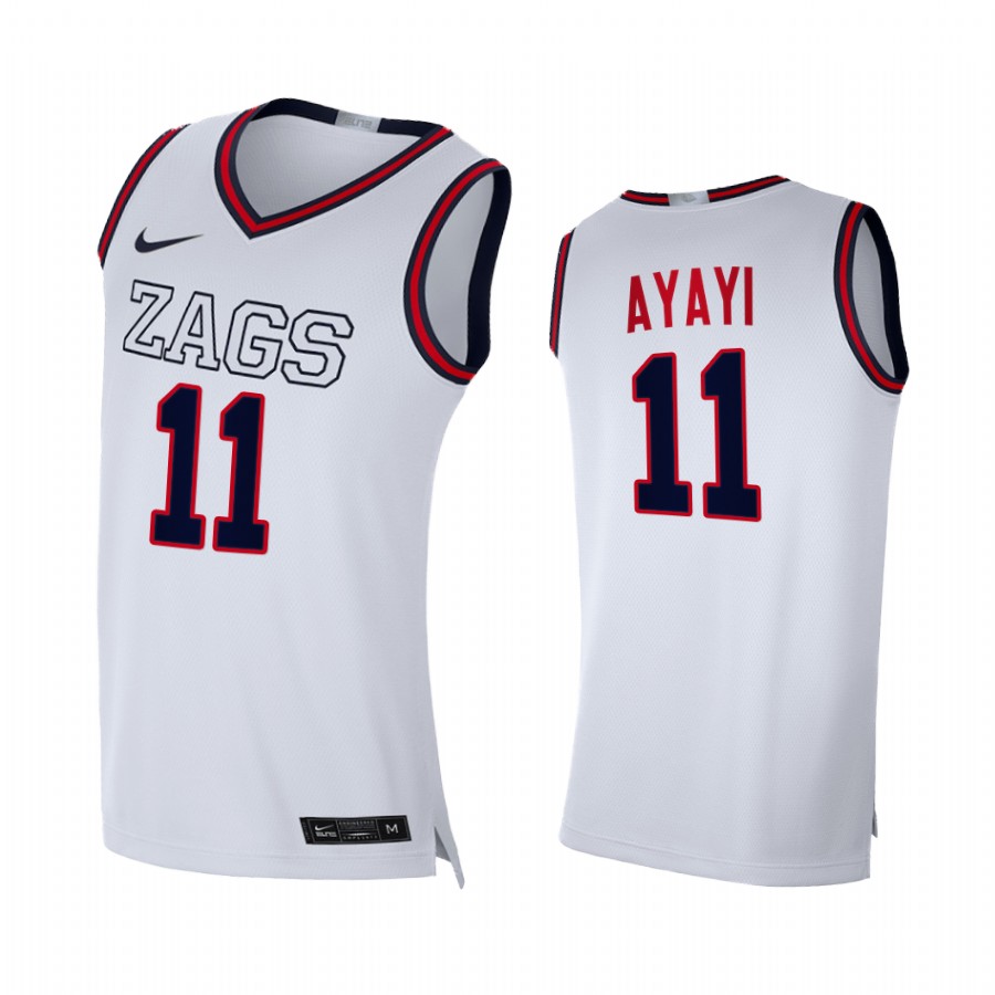 Gonzaga Bulldogs Joel Ayayi White  2020-21 College  Jersey