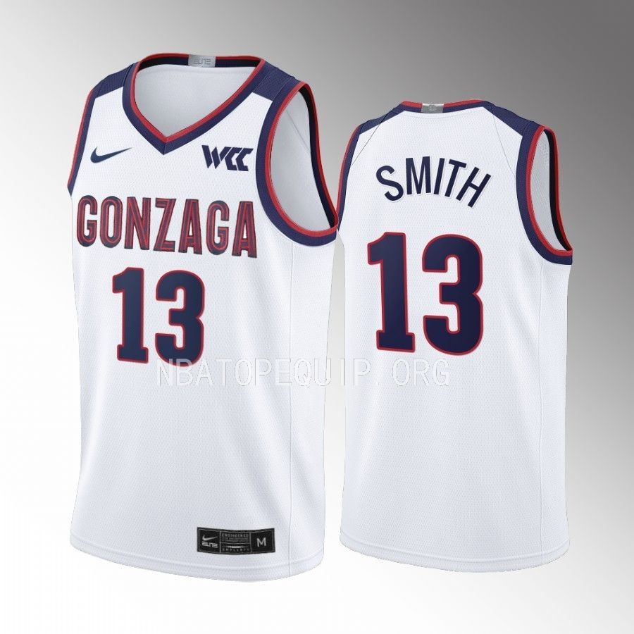 Gonzaga Bulldogs Malachi Smith Jersey 2022-23 College  White Uniform