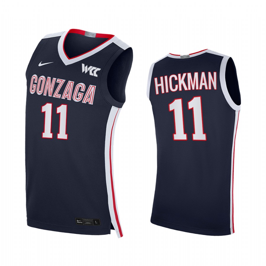 Gonzaga Bulldogs Nolan Hickman Jersey 2021-22 College  Navy Elite Uniform