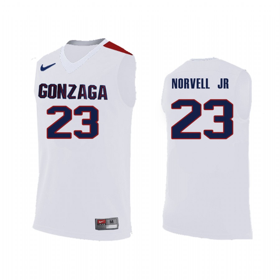 Gonzaga Bulldogs Zach Norvell Jr. White  College  Jersey