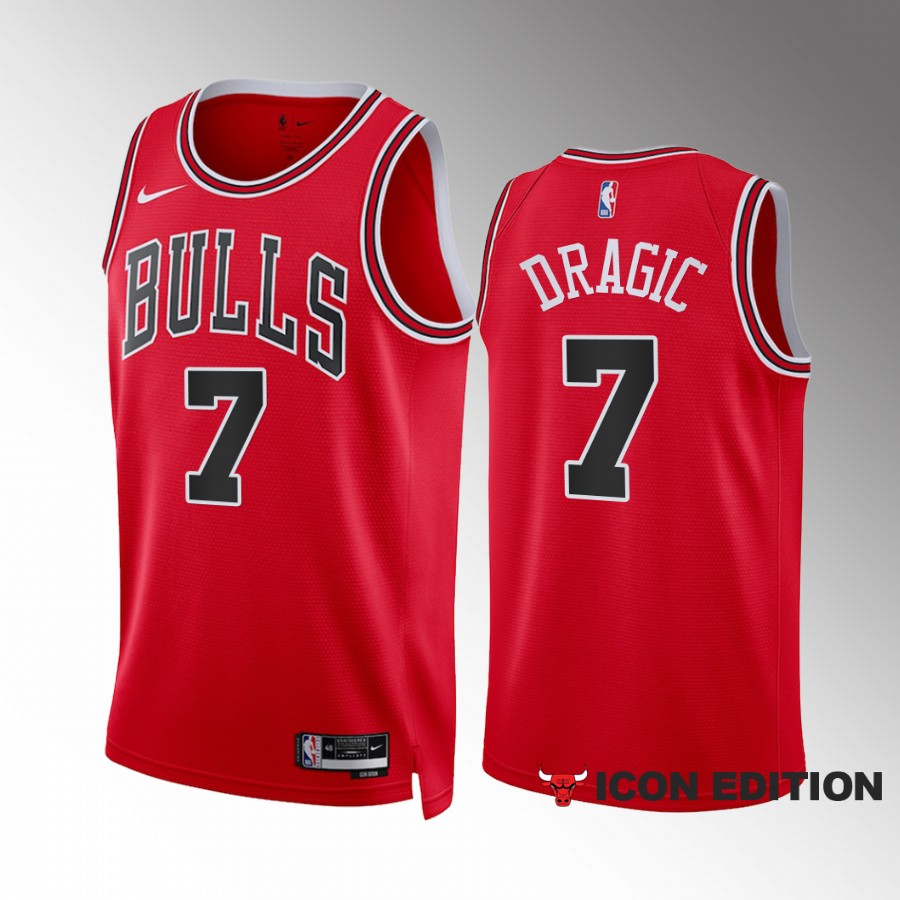Goran Dragic 2022-23 Chicago Bulls Red #7 Icon Edition Jersey Swingman