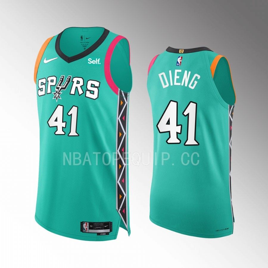 Gorgui Dieng 2022-23 San Antonio Spurs #41 City Edition Jersey Teal